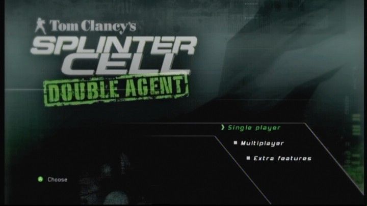 Tom Clancy's Splinter Cell: Double Agent (Xbox 360) screenshot: Main menu