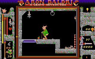 Baron Baldric: A Grave Adventure (DOS) screenshot: Wandering around the opening area.