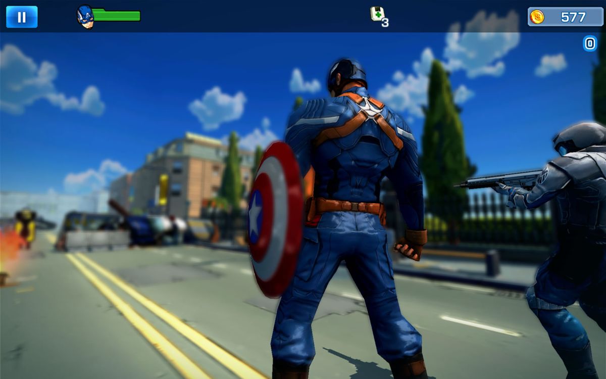 Captain America: The Winter Soldier (Windows Apps) screenshot: Captain America and the agents arrive.