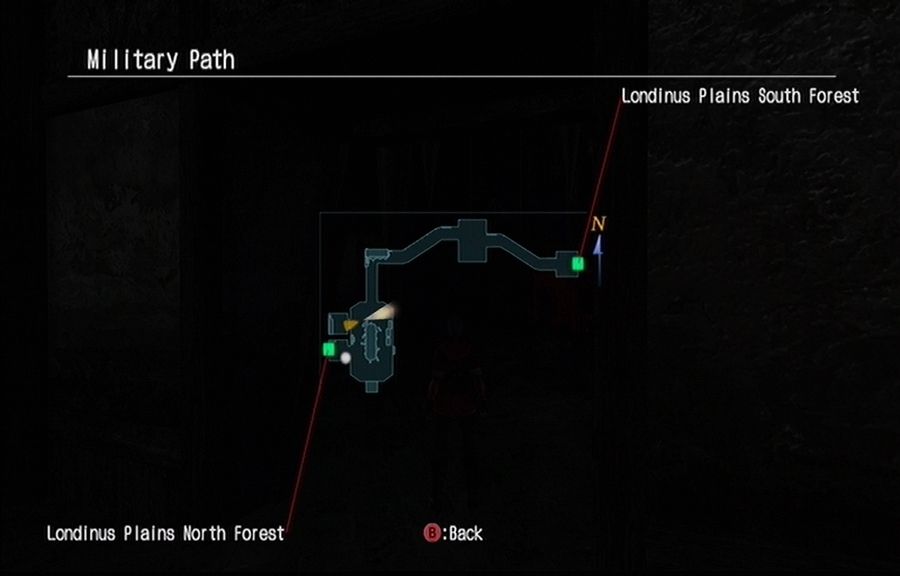 Enchanted Arms (Xbox 360) screenshot: The local map gives you info on that area.