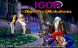 Igor: Objective Uikokahonia (DOS) screenshot: Title screen (re-release)