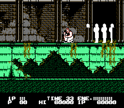 Bad Dudes (NES) screenshot: Boss 3 splits and attacks