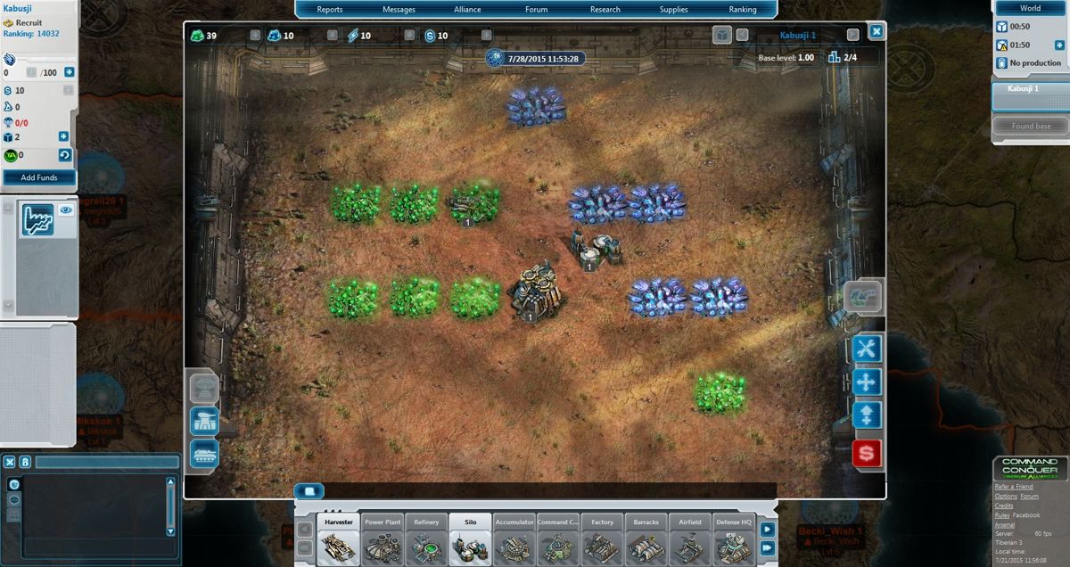 Command & Conquer: Tiberium Alliances (Browser) screenshot: Home base - not much built here yet