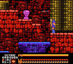 Astyanax (NES) screenshot: Round 2-2 INAZUMI