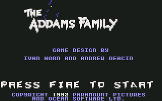 The Addams Family (Commodore 64) screenshot: Startup