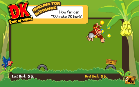 DK: King of Swing - Hurling for Distance (Browser) screenshot: Swinging.
