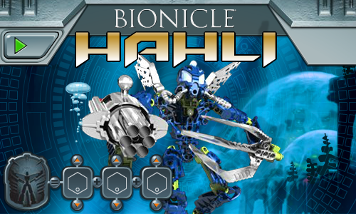 Bionicle Mahri: Command Toa Hahli (Browser) screenshot: Title screen.