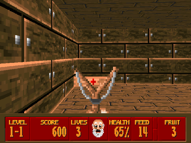 Super Noah's Ark 3-D (Windows) screenshot: This will heal me, a little.