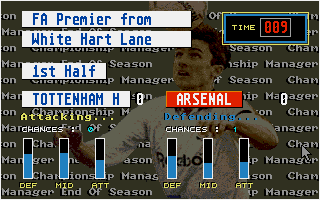 Championship Manager: End of 1994 Season Data Up-date Disk (DOS) screenshot: Match
