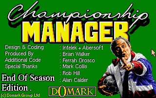 Championship Manager: End of 1994 Season Data Up-date Disk (DOS) screenshot: Title screen