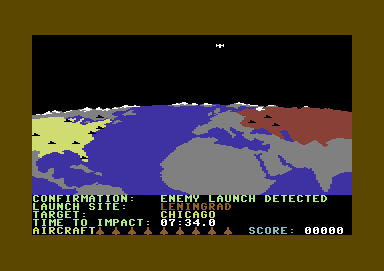 Raid over Moscow (Commodore 64) screenshot: An attack coming in