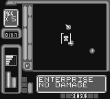 Star Trek: Generations - Beyond the Nexus (Game Boy) screenshot: Space battle sensor view