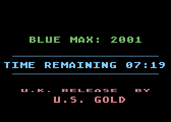 Blue Max 2001 (Atari 8-bit) screenshot: Title screen (UK release)