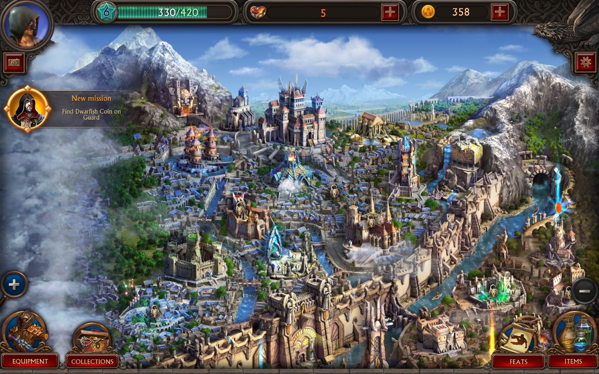 Running Shadow (Windows) screenshot: Game world - upper city