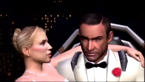 007: From Russia with Love (PSP) screenshot: Bond saves the girl from evil kidnapers.