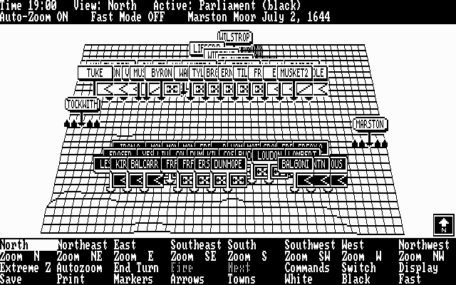 UMS: The Universal Military Simulator (DOS) screenshot: Start of Marston Moor Battle