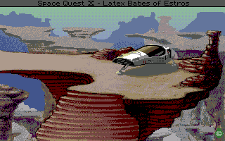 Space Quest IV: Roger Wilco and the Time Rippers (Amiga) screenshot: The planet of Estros.