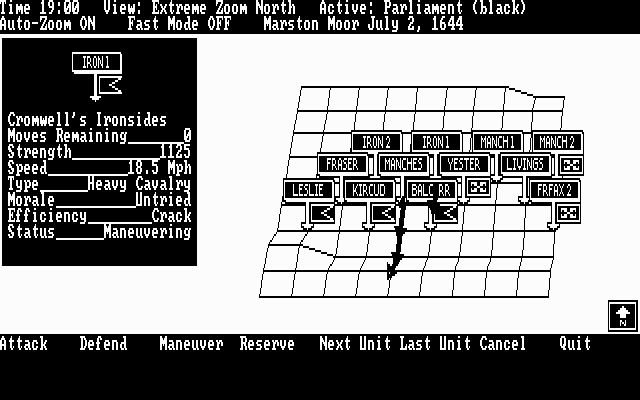 UMS: The Universal Military Simulator (DOS) screenshot: Moving the units