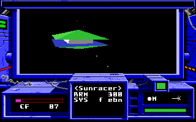 Space Rogue (DOS) screenshot: Approaching a space station