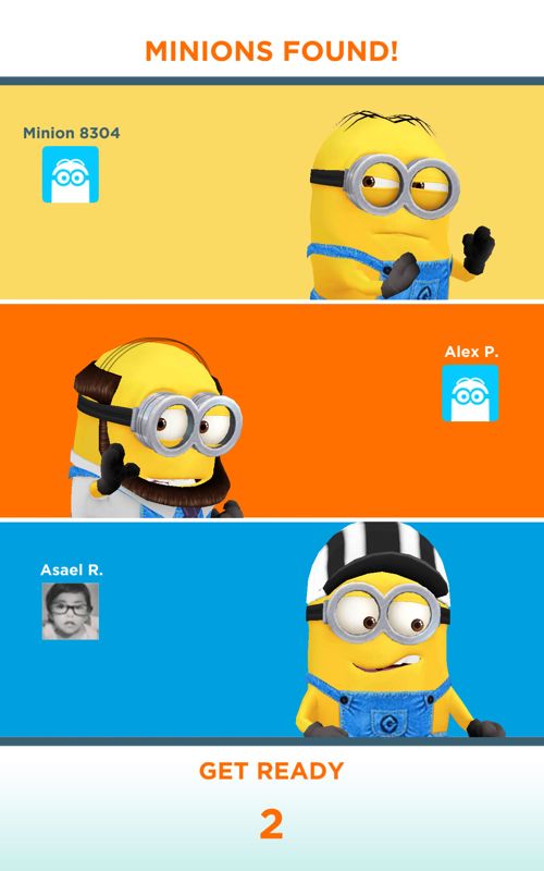 Despicable Me: Minion Rush (Android) screenshot: The game selects two online opponents for the Minion Race.
