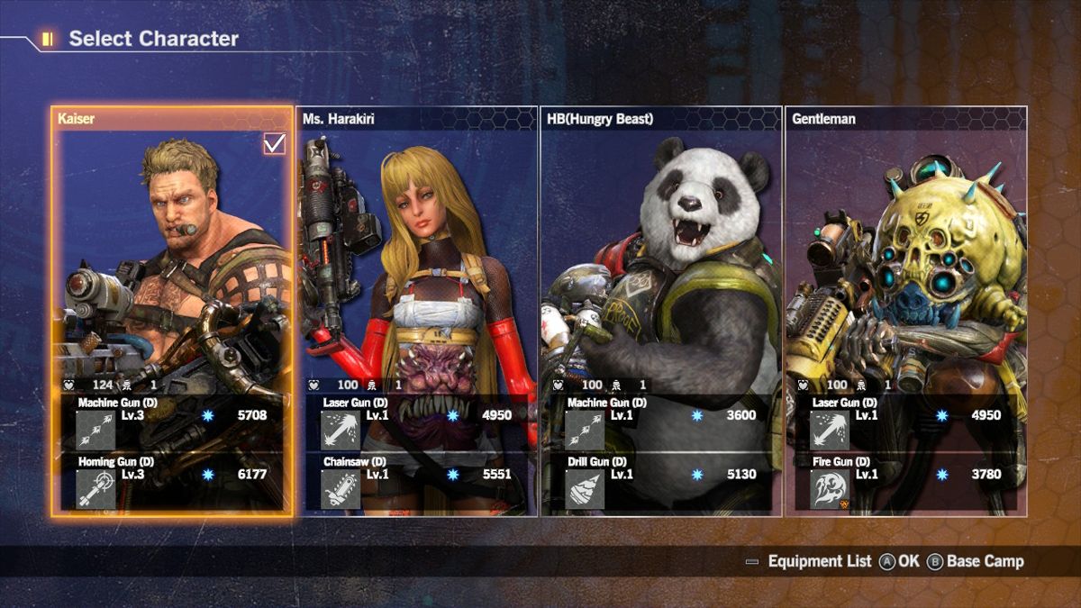 Contra: Rogue Corps (Nintendo Switch) screenshot: Character Selection Screen