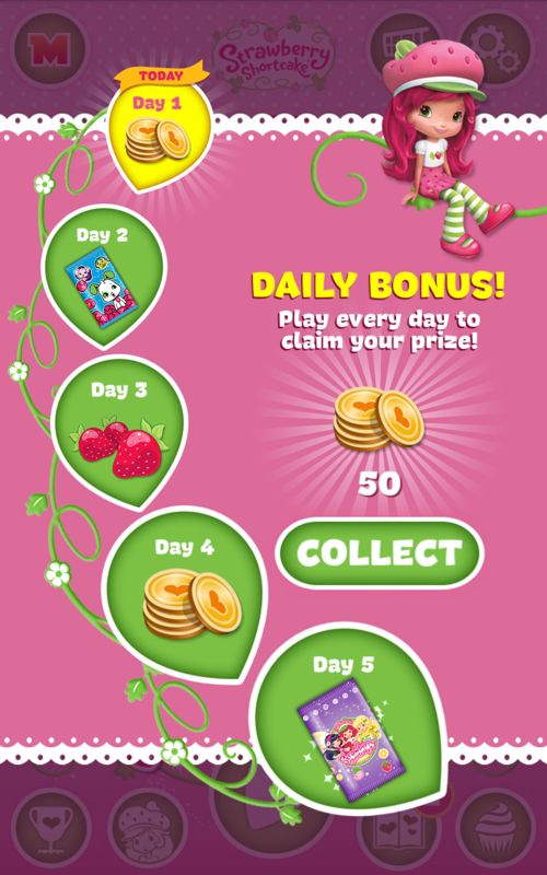 Strawberry Shortcake: Berry Rush (Android) screenshot: A daily bonus