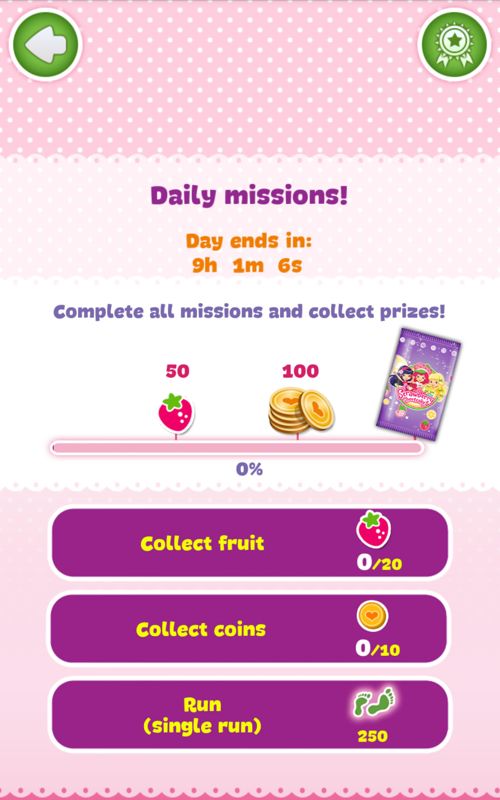 Strawberry Shortcake: Berry Rush (Android) screenshot: Daily missions