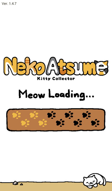 Neko Atsume: Kitty Collector (Android) screenshot: Title screen.