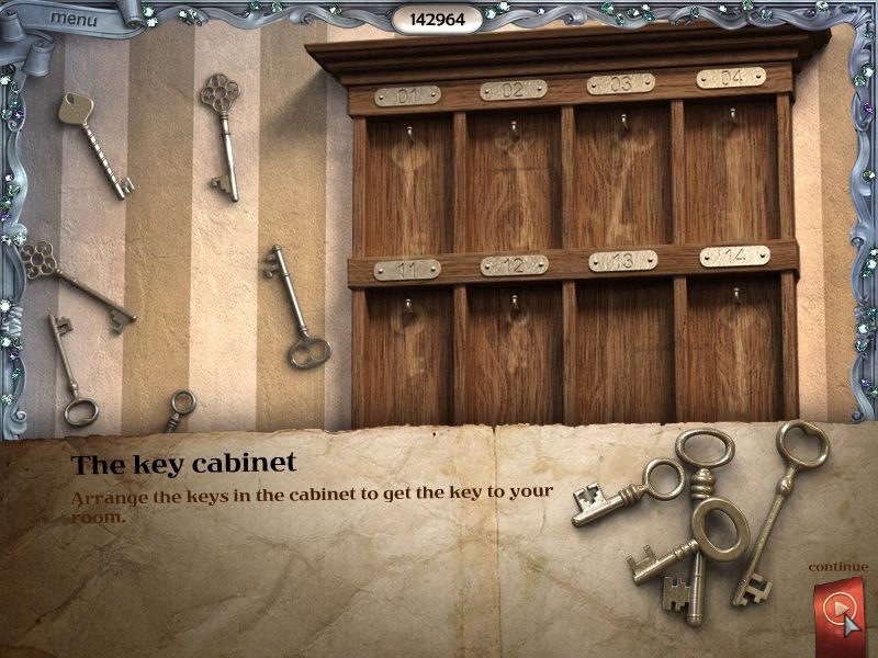 Youda Legend: The Curse of the Amsterdam Diamond (Windows) screenshot: Another common puzzle theme is matching objects by shape as is shown in this key puzzle