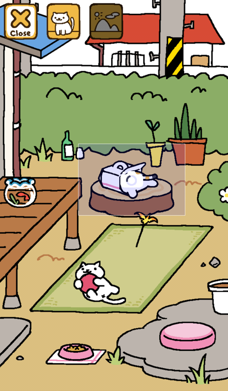 Screenshot of Neko Atsume: Kitty Collector (Android, 2014) - MobyGames