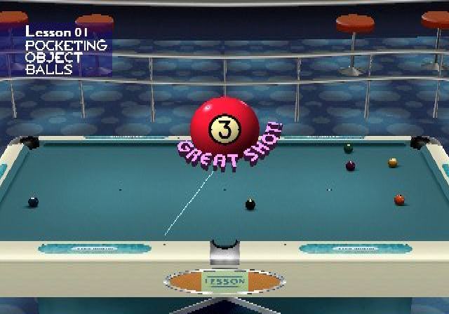 Q-Ball Billiards Master (PlayStation 2) screenshot: Finally! a ball has been potted