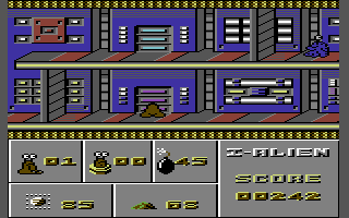 I-Alien (Commodore 64) screenshot: Using a teleporter