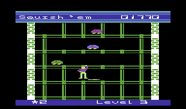 Squish 'em (Commodore 64) screenshot: Squished!