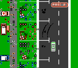 Bill Elliott's NASCAR Challenge (NES) screenshot: Going to the Pit Stop