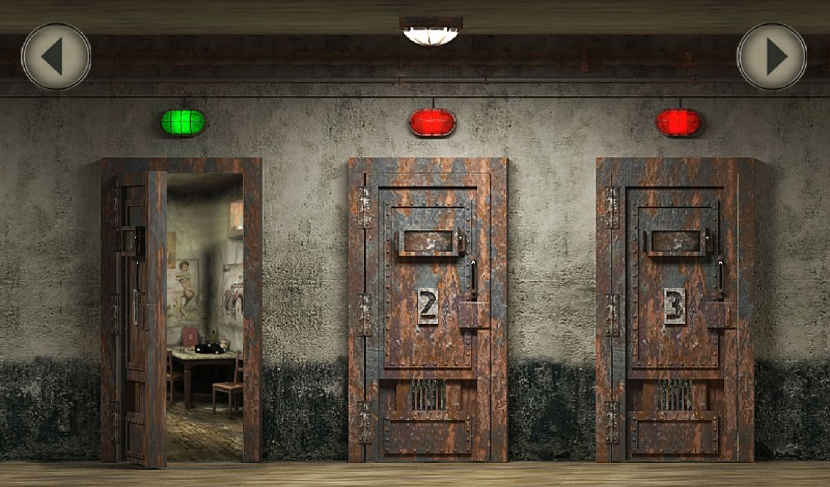 Prison Break: Lockdown (Android) screenshot: The first of nine prison cells is open.