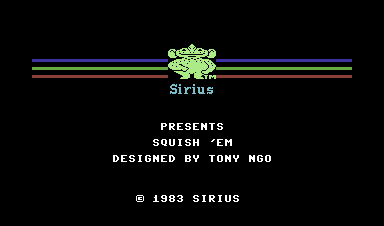 Squish 'em (Commodore 64) screenshot: Splash Screen