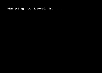 Dandy (Atari 8-bit) screenshot: Warping to level A...