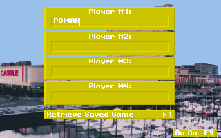 Trump Castle II (DOS) screenshot: Player's Selection (MCGA)