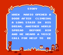 Super Mario Bros. 2 (NES) screenshot: Story