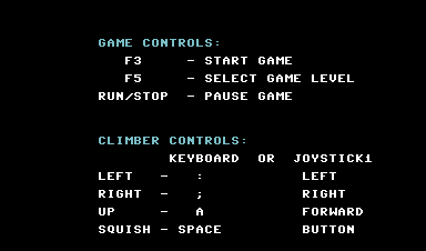 Squish 'em (Commodore 64) screenshot: How to play.