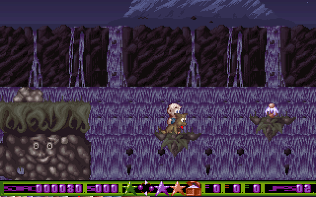 Doofus (DOS) screenshot: Waterfall