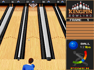 Kingpin: Arcade Sports Bowling (DOS) screenshot: Main game screen