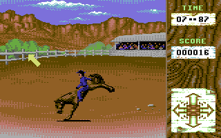 Buffalo Bill's Wild West Show (Commodore 64) screenshot: Bronco Riding