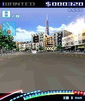 Asphalt: Urban GT 2 (N-Gage) screenshot: In-car driving view