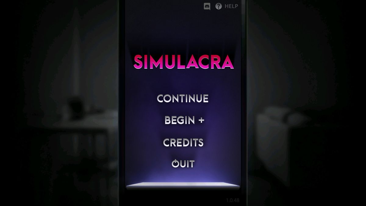 Simulacra (Windows) screenshot: Main menu