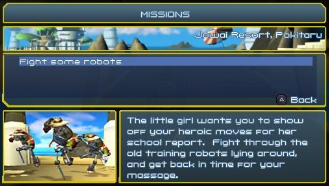 Ratchet & Clank: Size Matters (PSP) screenshot: Missions screen
