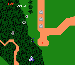 Xevious (NES) screenshot: Two waves of enemies