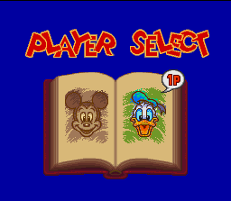 Disney's Magical Quest 3 starring Mickey & Donald (SNES) screenshot: Select Player