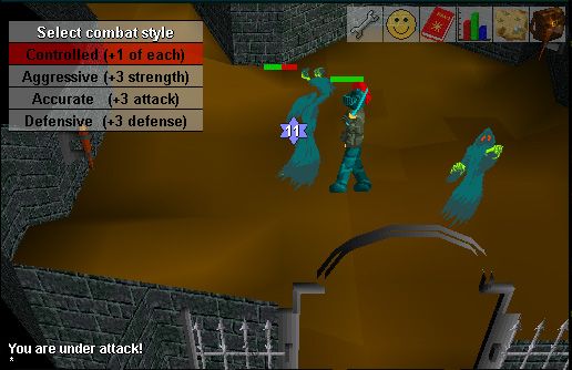 RuneScape (Windows) screenshot: Fighting a Ghost