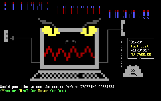 Don't Wake the SysOp (DOS) screenshot: Well, I can't say I didn't ask for it